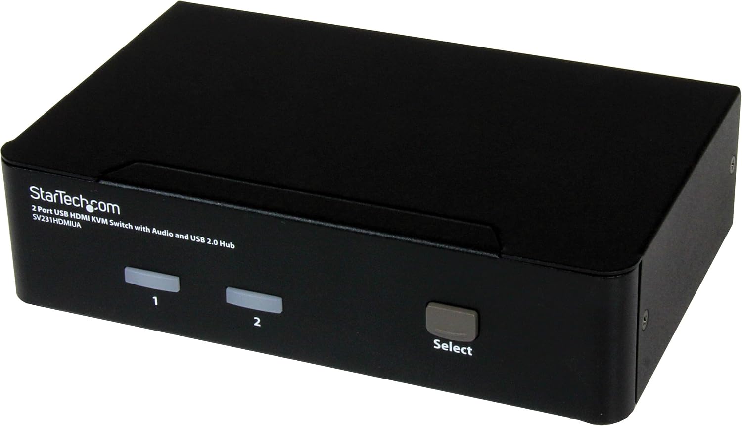 StarTech.com 2 Port USB HDMI KVM Switch with Audio and USB 2.0 Hub - 1080p (1920 x 1200), Hotkey Support - Dual Port Keyboard Video Monitor Switch , TAA (SV231HDMIUA)