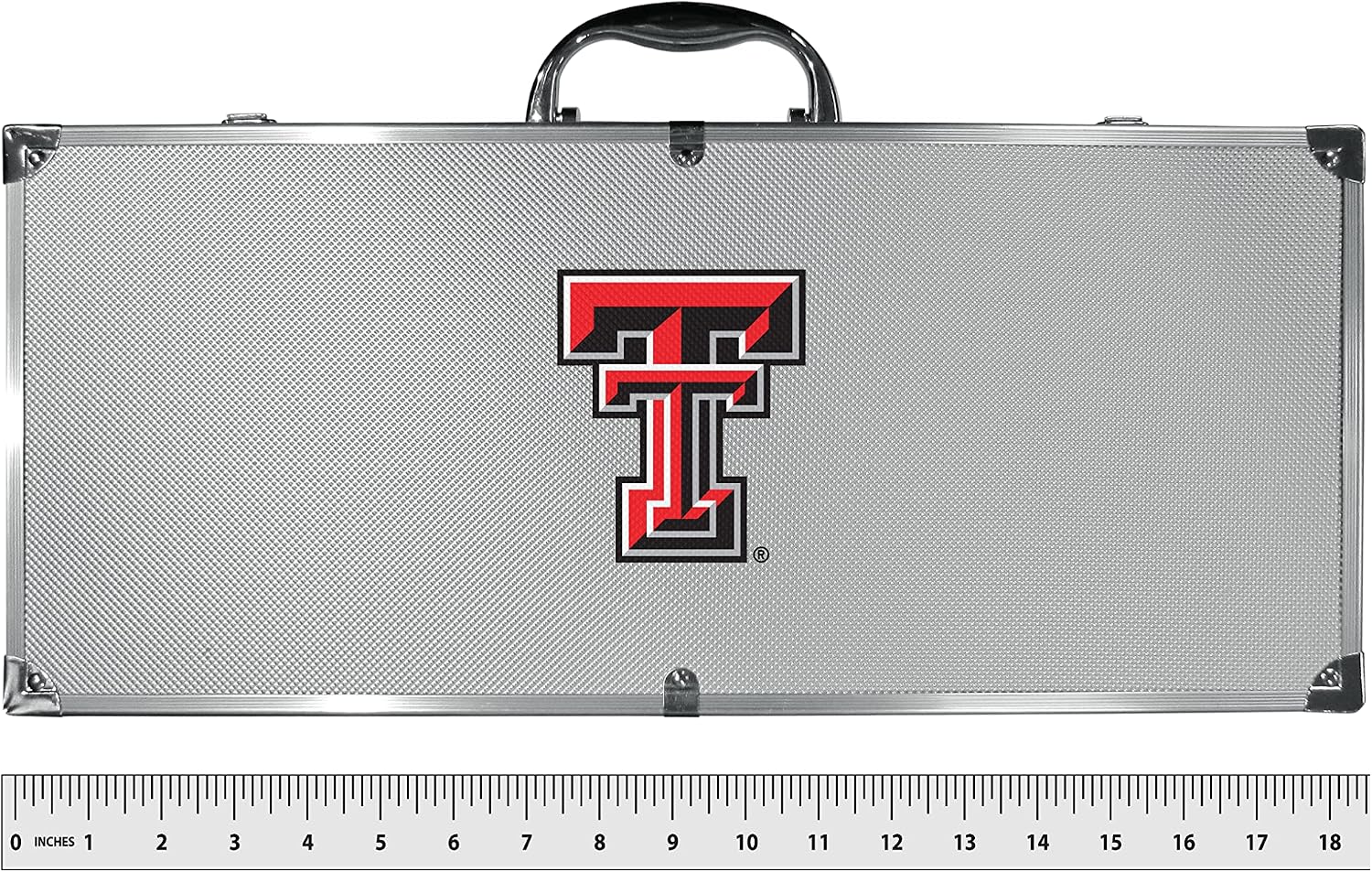NCAA Siskiyou Sports Fan Shop Texas Tech Red Raiders Steel Tailgater BBQ Set w/Case 8 piece Gray