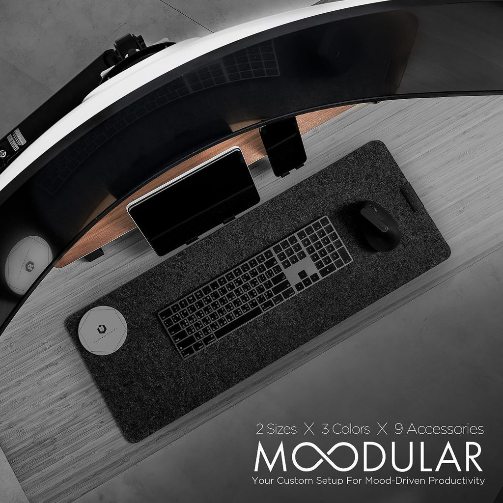 ULTRARM Moodular Wooden Monitor Stand 33.4' (85cm) Desk Organizer with Metal Slide Rails for Drawer, Tray, Laptop, Tablet, Phone & Headphones Customizable Riser for Organized Workspace Walnut MS85-W