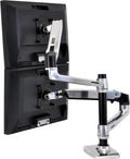 Ergotron – LX Vertical Stacking Dual Monitor Arm, VESA Desk Mount – for 2 Monitors Up to 24 Inches, 7 to 20 lbs Each – Polished Aluminum