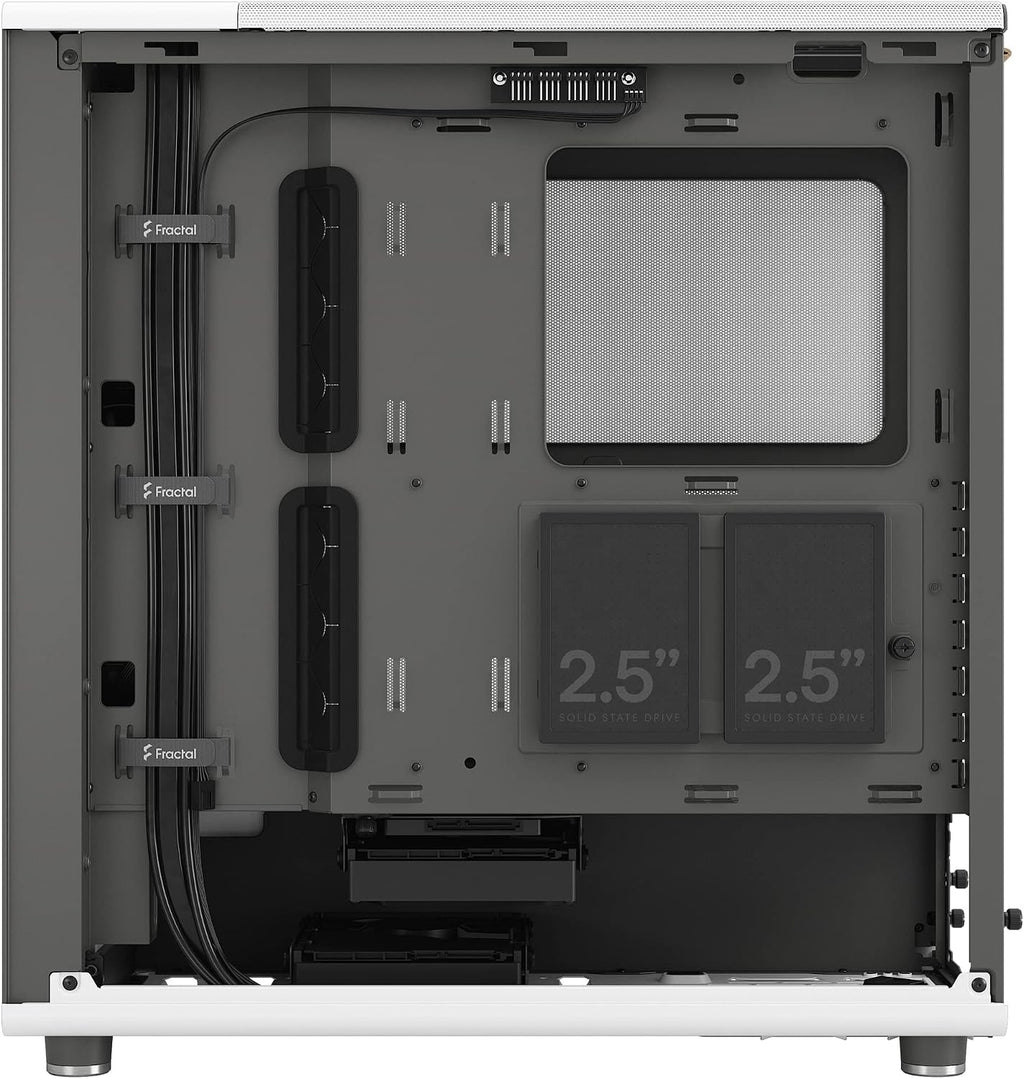 Fractal Design North Chalk White - Genuine Oak Wood Front - Mesh Side Panels - Two 140mm Aspect PWM Fans Included - Type C USB - ATX Airflow Mid Tower PC Gaming Case