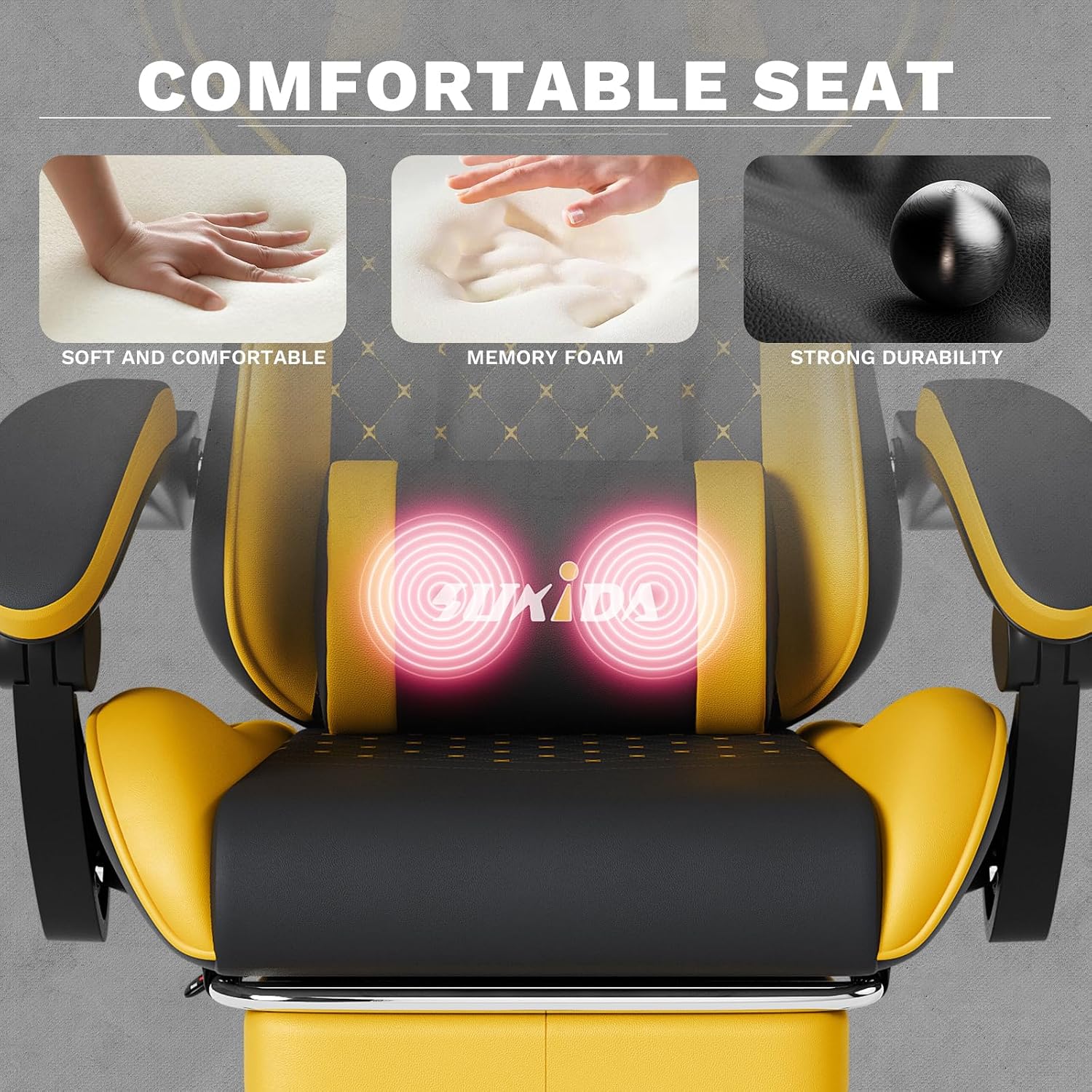 Ergonomic Video Gamer Chairs Gaming Computer Chair Gamer Chairs for Adults Massage Lumbar Support Swivel Height Adjustable Headrest Backrest