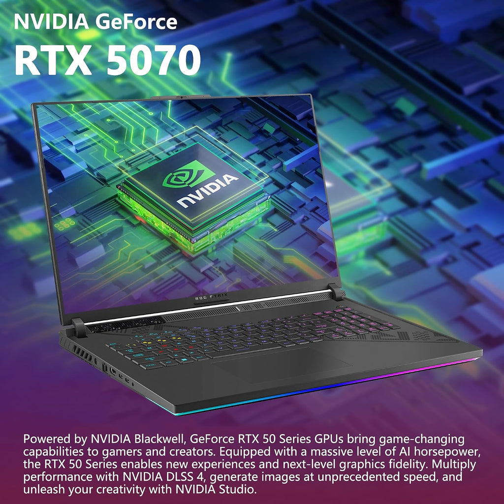 ASUS ROG Strix G18 G814 Gaming Laptop | 18' 2.5k (2560x1600) 240Hz (100% DCI-P3) | AMD 16-core Ryzen 9 9955HX (>i9-14900HX) | 32GB DDR5 1TB SSD | GeForce RTX 5070 | RGB Backlit Win11 w/DLCA Accessory