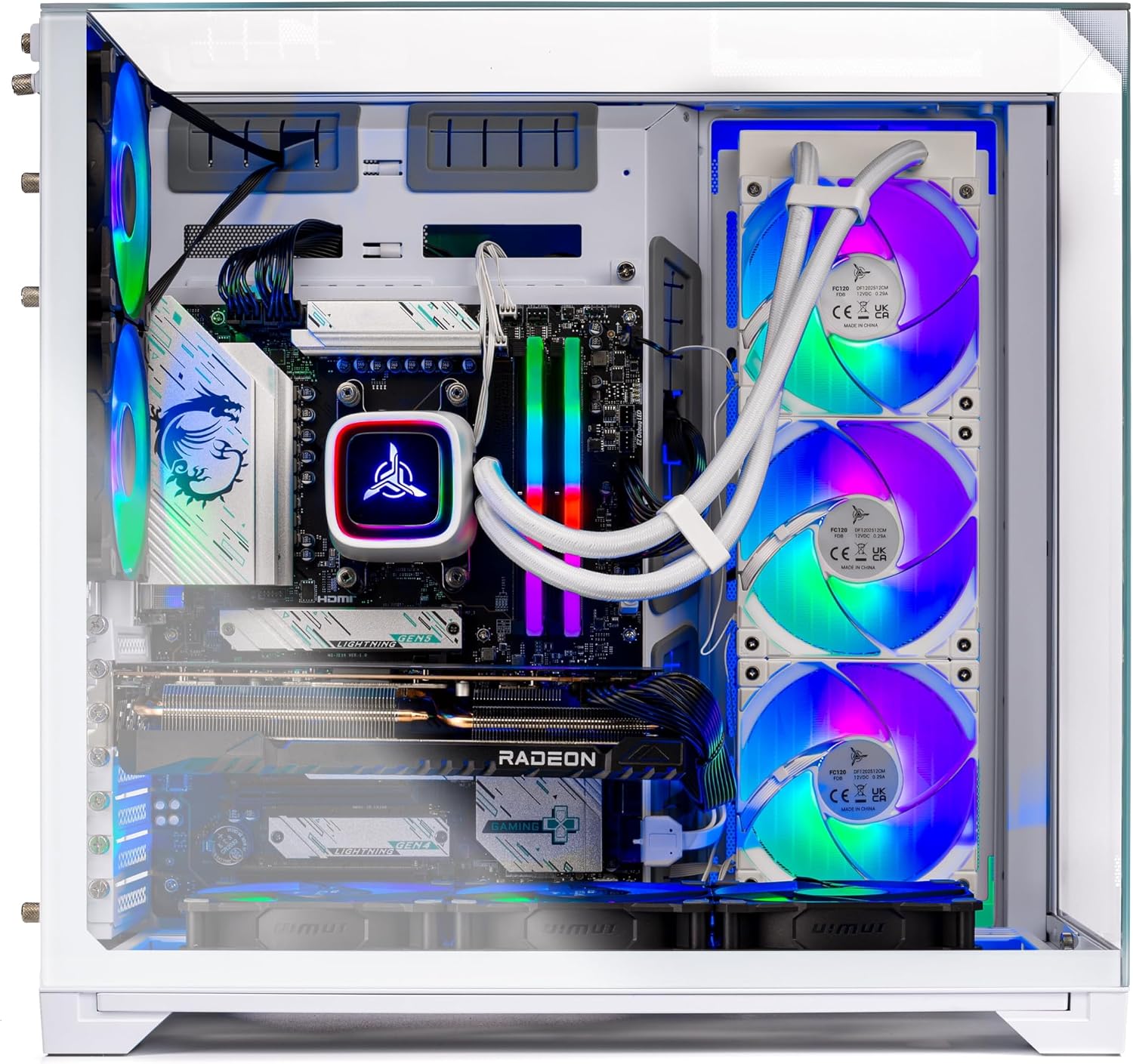 Skytech Gaming O11 Vision Gaming PC, AMD Ryzen 7 7800X3D 4.2GHz, AMD RX 9070XT 16GB VRAM, 1TB Gen4 NVMe SSD, 32GB DDR5 RAM 6000, 850W Gold ATX 3 PSU, 360 ARGB AIO, WI-FI 5, Windows 11, Desktop