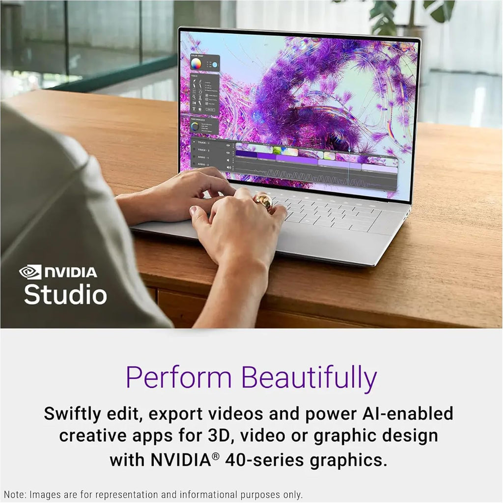 Dell XPS 16 Laptop, Intel Ultra 9-185H, 32 GB LPDDR5x RAM, 1 TB PCIe SSD, 16.3' UHD+ (3840x2400) OLED Touchscreen, Nvidia G-Force RTX 4060, Backlit Keyboard, W11 Pro, Platinum
