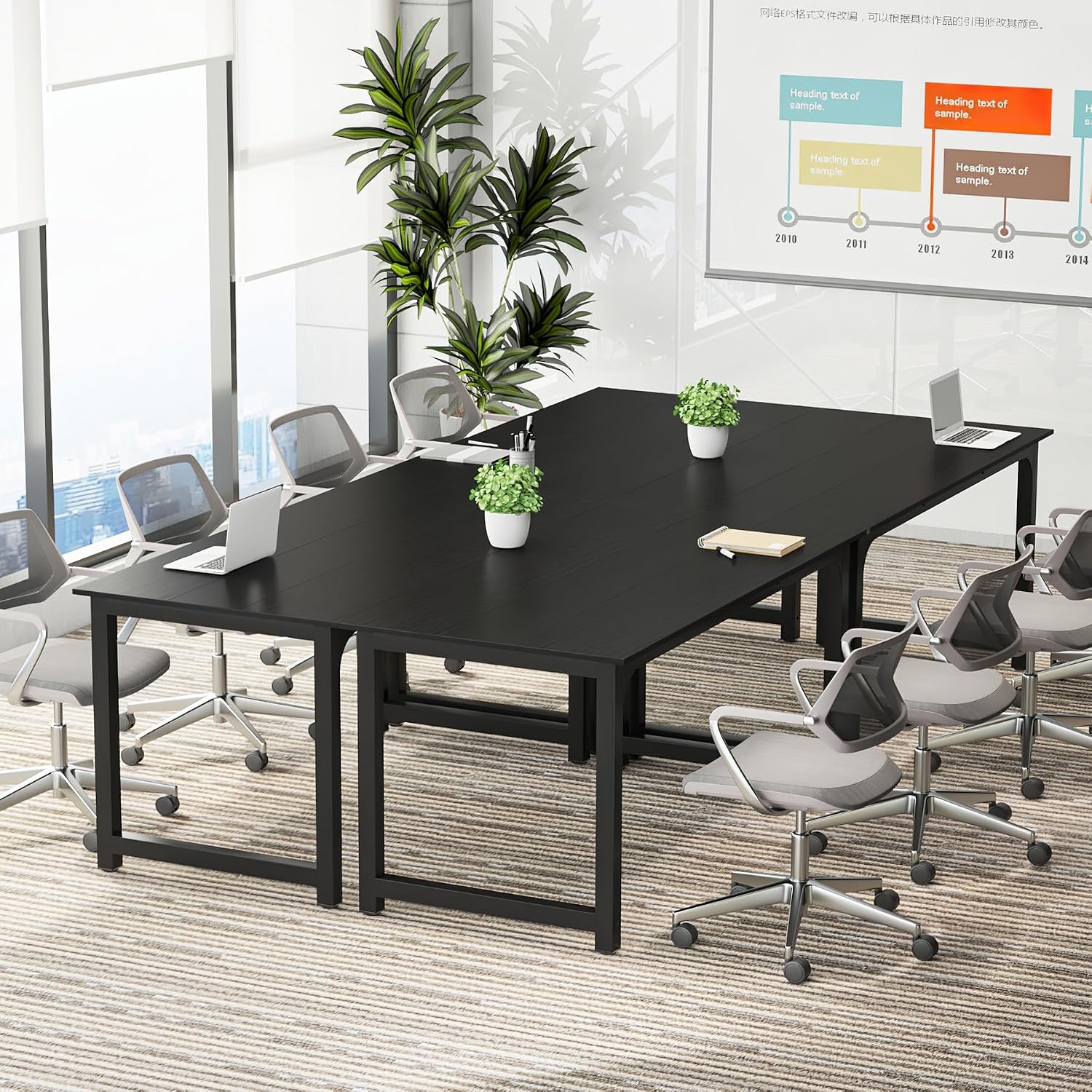 Tribesigns Modern Computer Desk, 63 x 31.5 inch Large Office Desk Computer Table Study Writing Desk Workstation for Home Office, Black