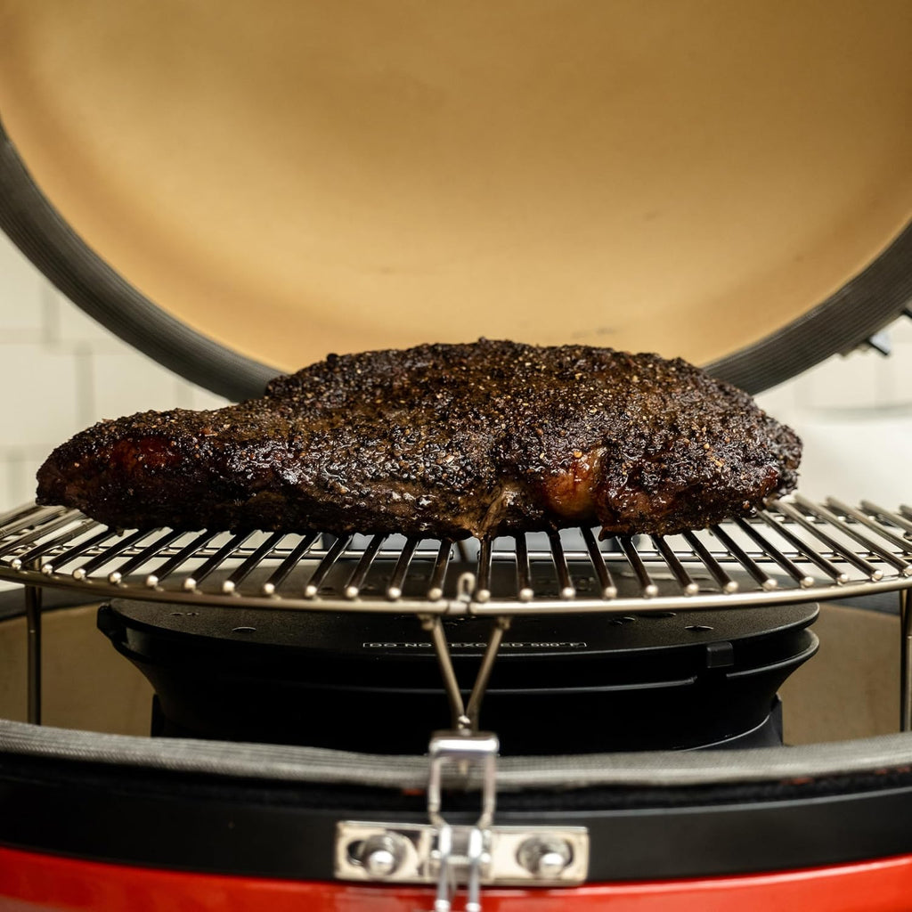 Kamado Joe SlōRoller Hyperbolic Smoke Chamber Accessory Insert with Stainless Steel Rack for Big Joe 24-inch Charcoal Grill and Smokers in Black, Model BJ-HYPER