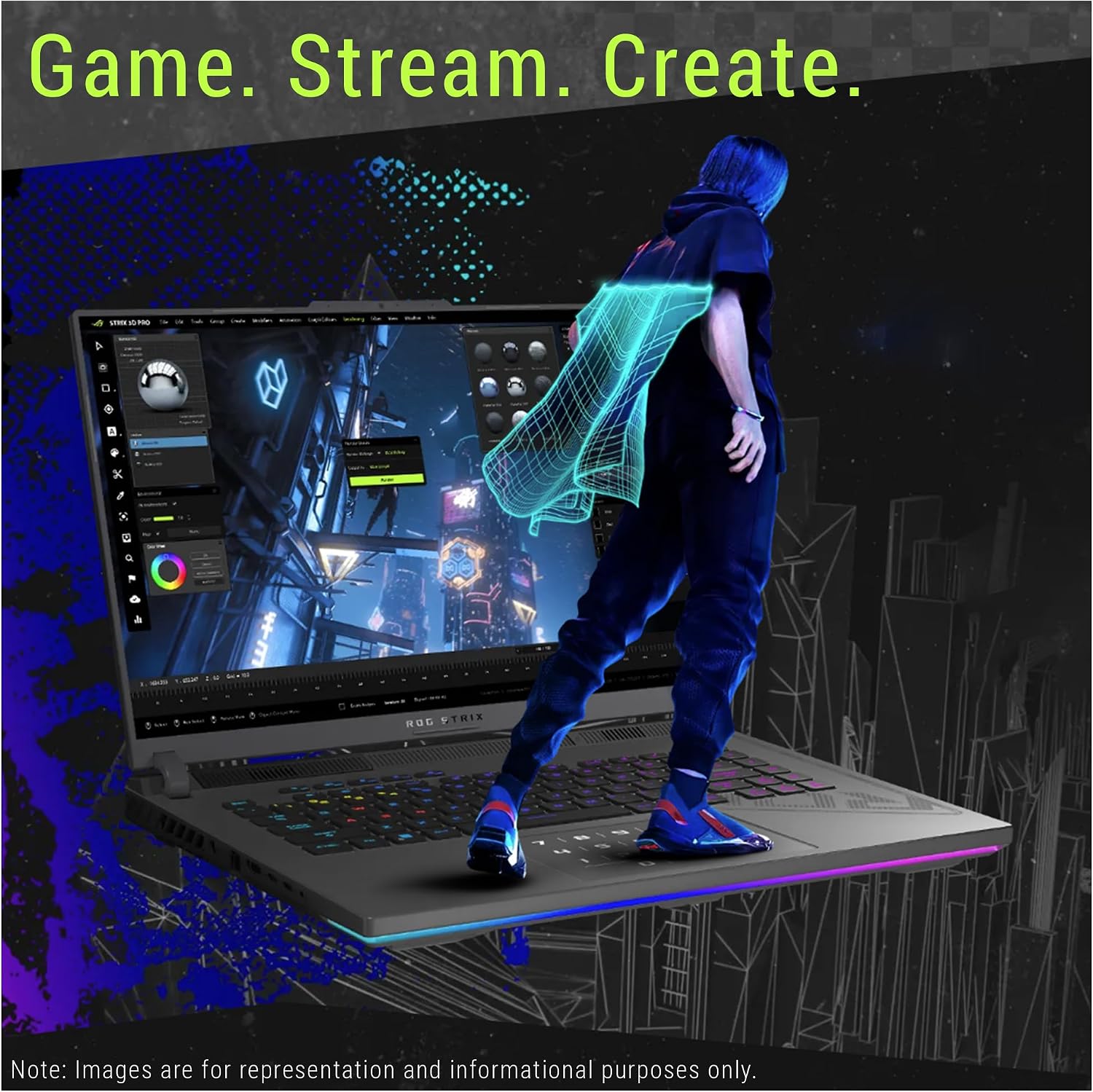 ASUS ROG Strix G16 Gaming Laptop, AMD Ryzen 9-9955HX, 32 GB DDR5 RAM, 1 TB PCIe SSD, 16' 2.5K (2560x1600) Display, Nvidia G-Force RTX 5070Ti, Backlit Chiclet Keyboard RGB, W11 Pro, Eclipse Gray