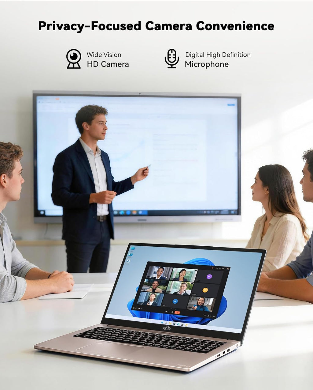 NIMO 15.6'' IPS FHD-Laptop, 8GB RAM 256GB SSD AMD Ryzen 5(Beat i5-1135G7, 4 Cores Up to 3.7GHz) Student Computer with 2 Years Warranty, 65W Type-C, Fingerprint, Backlit Keyboard, BT5.2, Numpad