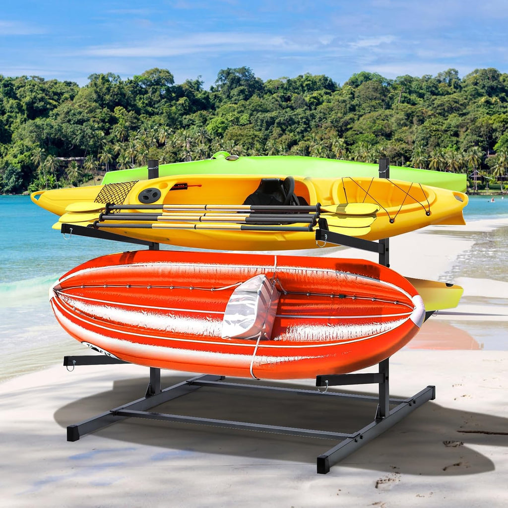 Kayak Storage Rack, Heavy Duty Kayak Racks for Garage and Outdoor Storage, Storage Rack for Kayak, Canoe, Surfboard & Paddleboard