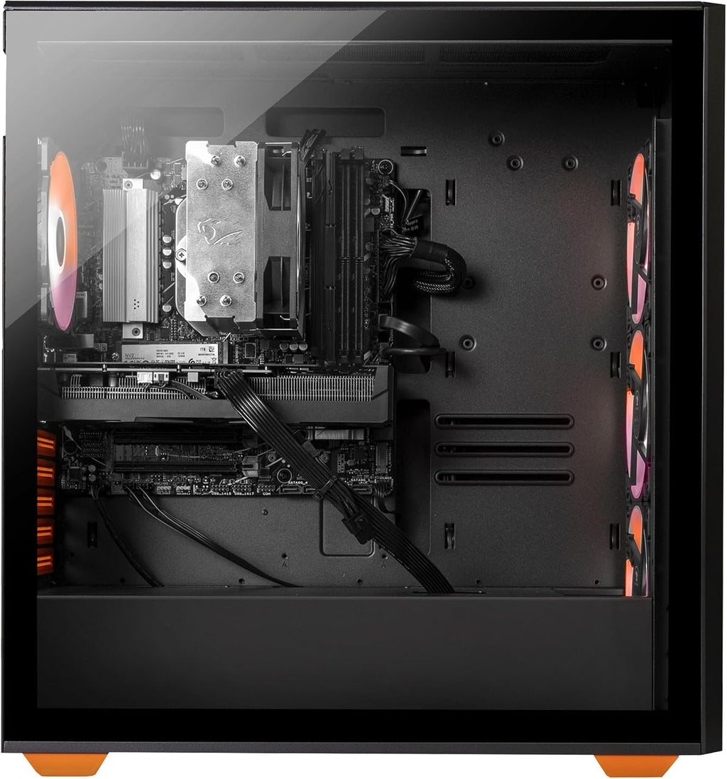 iBUYPOWER Scale Orange Gaming PC Desktop Computer (AMD Ryzen 5 7600 CPU, NVIDIA GeForce RTX 4060 Ti 8GB GPU, 16GB DDR5 Non-RGB 5200MHz RAM (16x1), 1TB NVMe SSD, WiFi Ready, Windows 11 Home)-SCA5N46T01