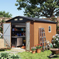 Florise Storage Shed, Large Outdoor Shed with Floor Base, Window, Lockable Doors, Outside Metal Steel Shed for Garden, Backyard, Lawn, Patio Utility, Tool Storage (8x10 FT/Base)
