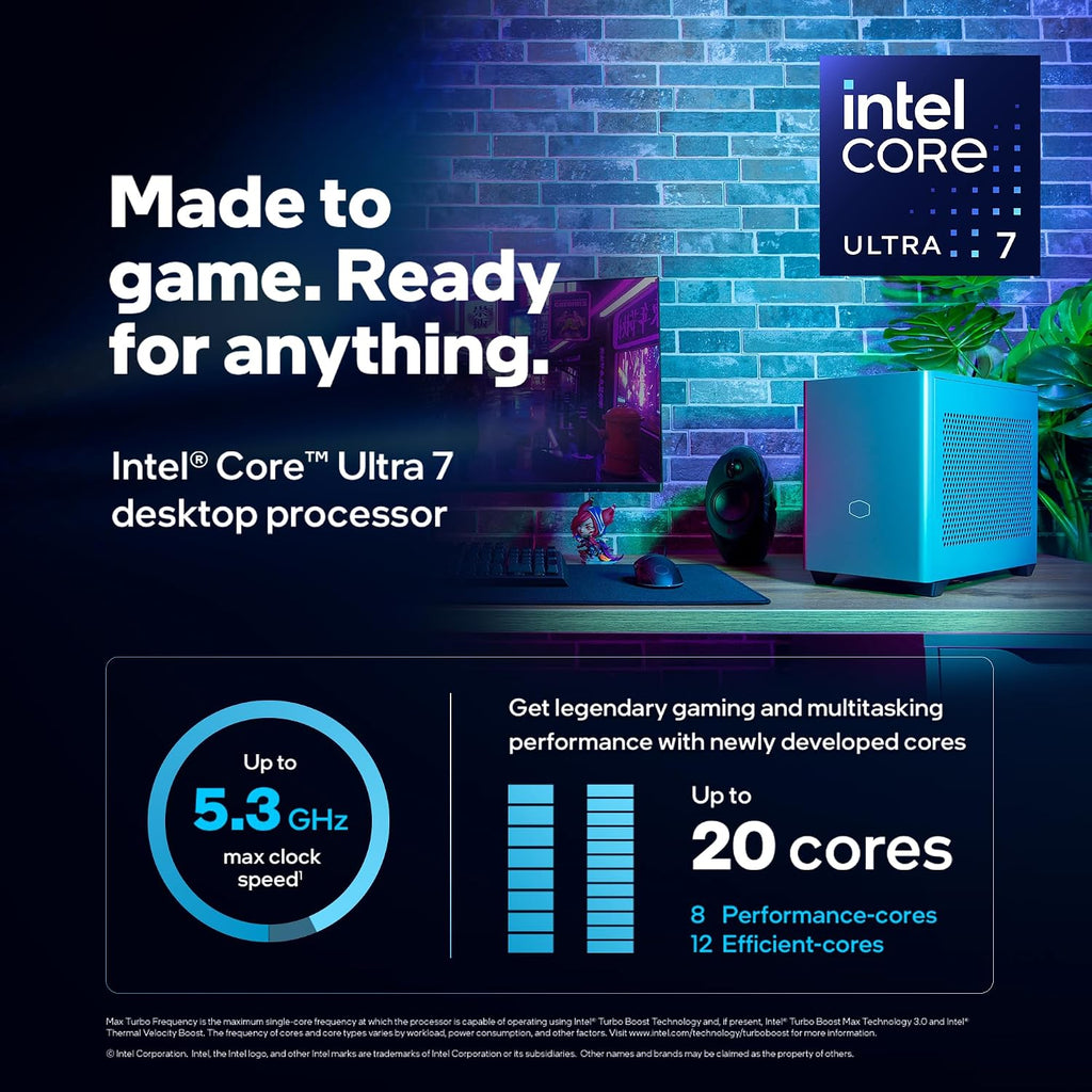 Cooler Master NR2 Pro Gaming PC – Intel Ultra 7 265F, NVIDIA GeForce RTX 5070 Ti 16GB, 32GB DDR5 6000MHz, 2TB Gen4 M.2, Windows 11, V850 SFX Gold PSU, Compact Mini ITX Desktop PC