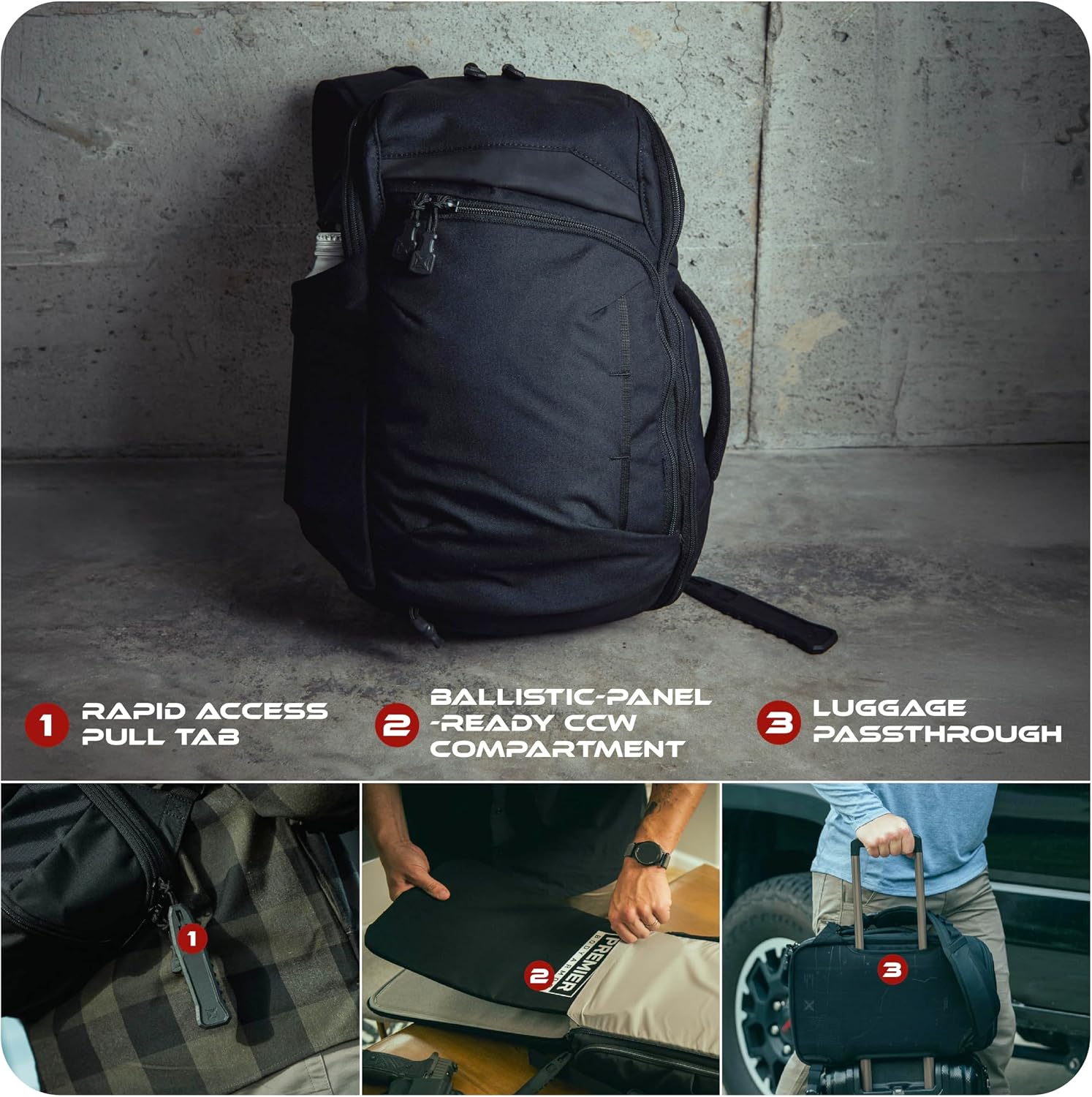 Vertx Gamut 22L Sling Backpack – Versatile, Durable Design with Ample Storage, Ideal for Everyday Use & Outdoor Adventures, Slate Grey/Black - One Size