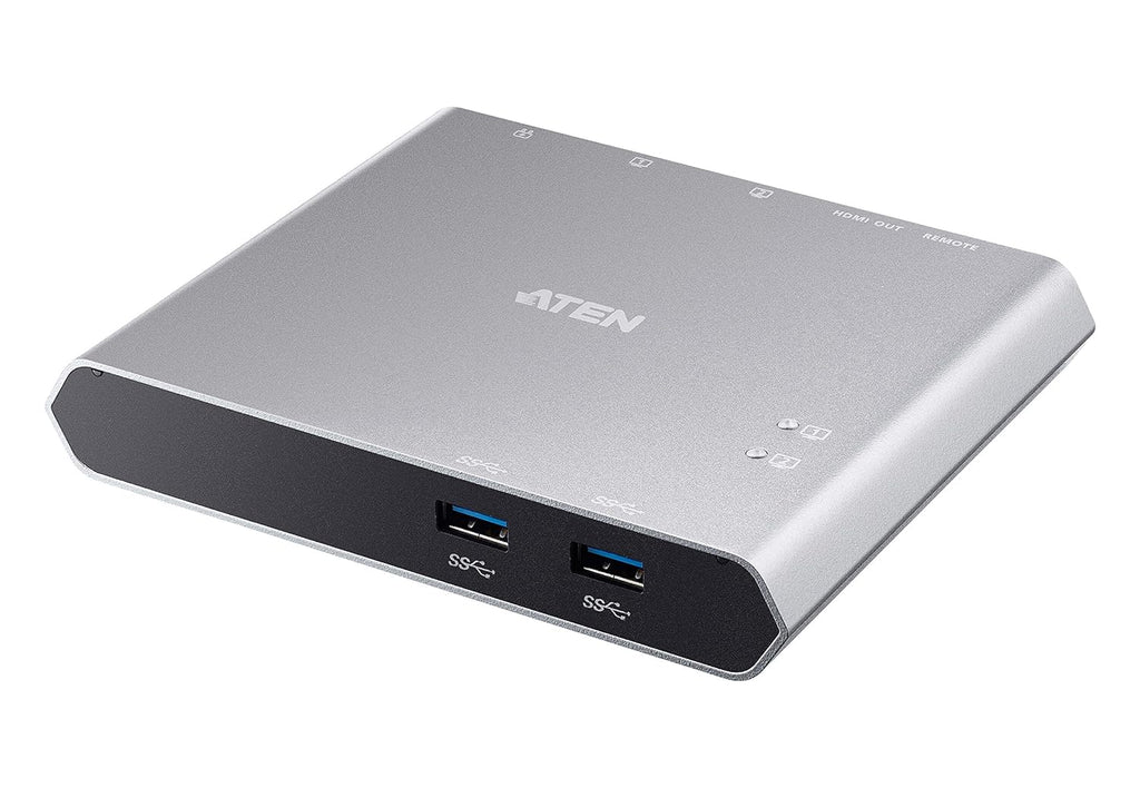 ATEN US3310 2-Port 4K HDMI USB-C Gen 1 KVM Dock Switch with Power Pass-Through 85W PD 3.0 with Compatible with Apple M1 M2 chip macOS for Notebook Smartphone for Windows Mac