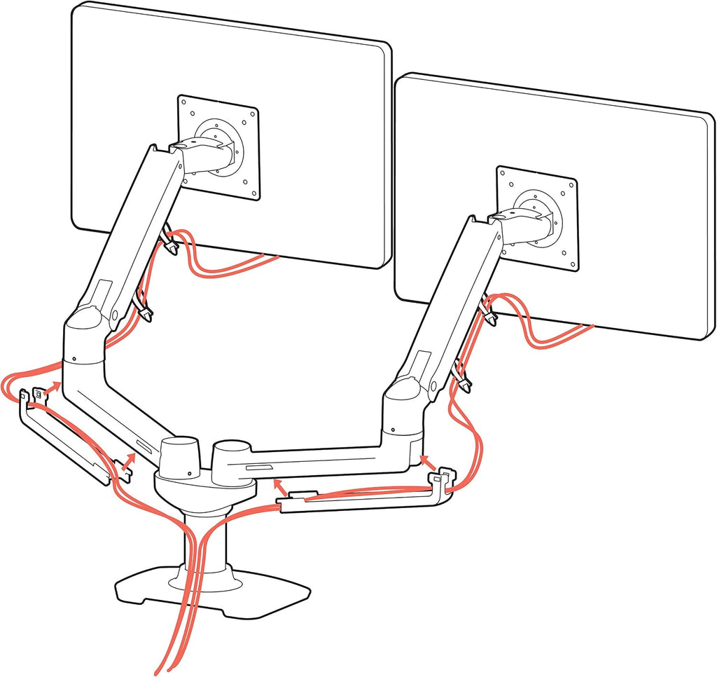 Ergotron – LX Dual Monitor Arm, VESA Desk Mount – for 2 Monitors Up to 27 Inches, 7 to 20 lbs Each – Matte Black