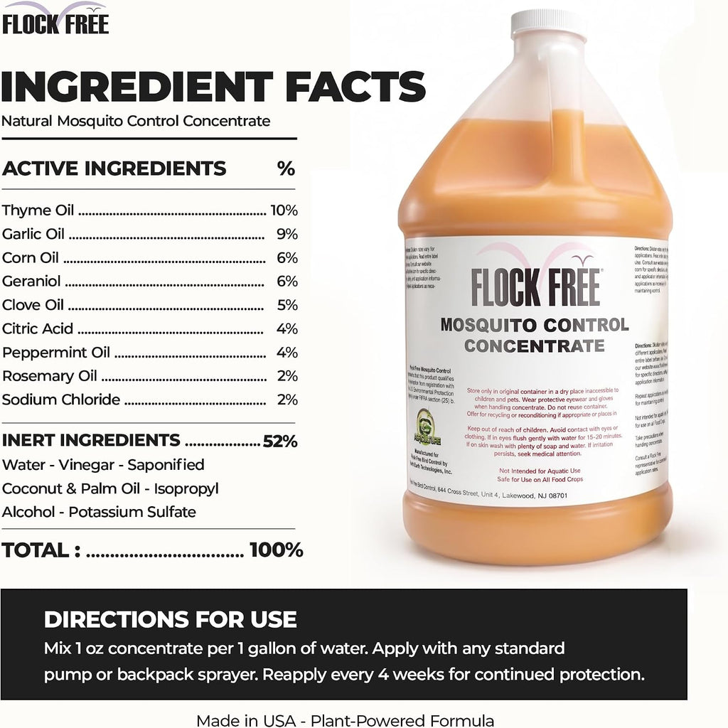 Natural Mosquito Repellent Concentrate 1 Gallon – Non-Toxic Outdoor Pest Control Spray – Kills and Repels Mosquitoes, Ticks, Fleas, Ants & More – Safe for Kids & Pets – Makes 128 Gallons