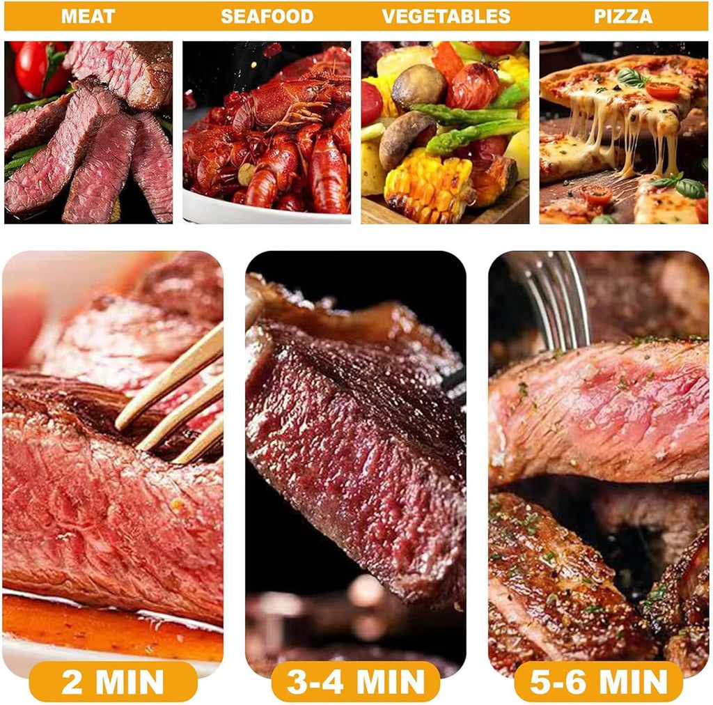 Electric Steak Grill Indoor, 8 Tier Steak Broiler, 1700W Tabletop Steak Grill, 800℃ Adjustable Temperature, for Party, Camping