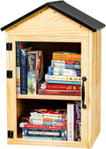 Little Library Box Outdoor, 2-Tier Waterproof Book Exchange Cabinet – Solid Wood with Adjustable Shelves, Rust-Resistant Hardware for Community, Schools and Neighborhoods to Promote Reading & Sharing