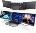 S3 Laptop Screen Extender, 14'' Triple Portable Monitor for Laptops Plug and Play, 1080P FHD IPS Laptop Monitor Extender for 13''-16.5'' Laptops Compatible with Windows, Chrome, Switch