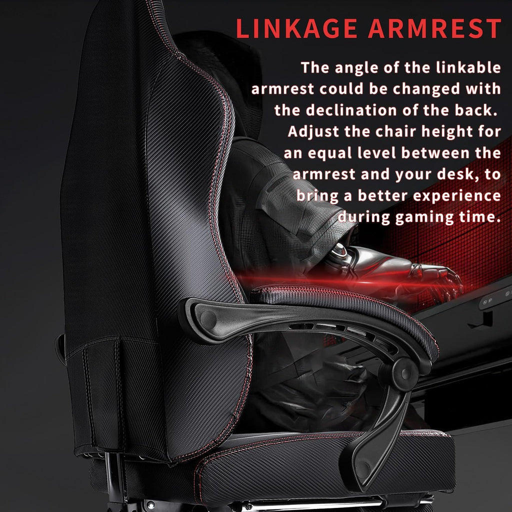 LEMBERI Big and Tall Gaming Chair 400lb Weight Capacity,Gamer Chairs for Adults,Video Game Chair wth Footrest,Racing Style Computer Gamer Chair with Headrest and Lumbar Support (Red)