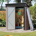 Aoxun 5' x 2.9' Shed Outdoor Storage Shed with Lockable Doors & Slooping Roof Metal Garden Tool Shed for Backyard, Patio, Poolside (Brown)