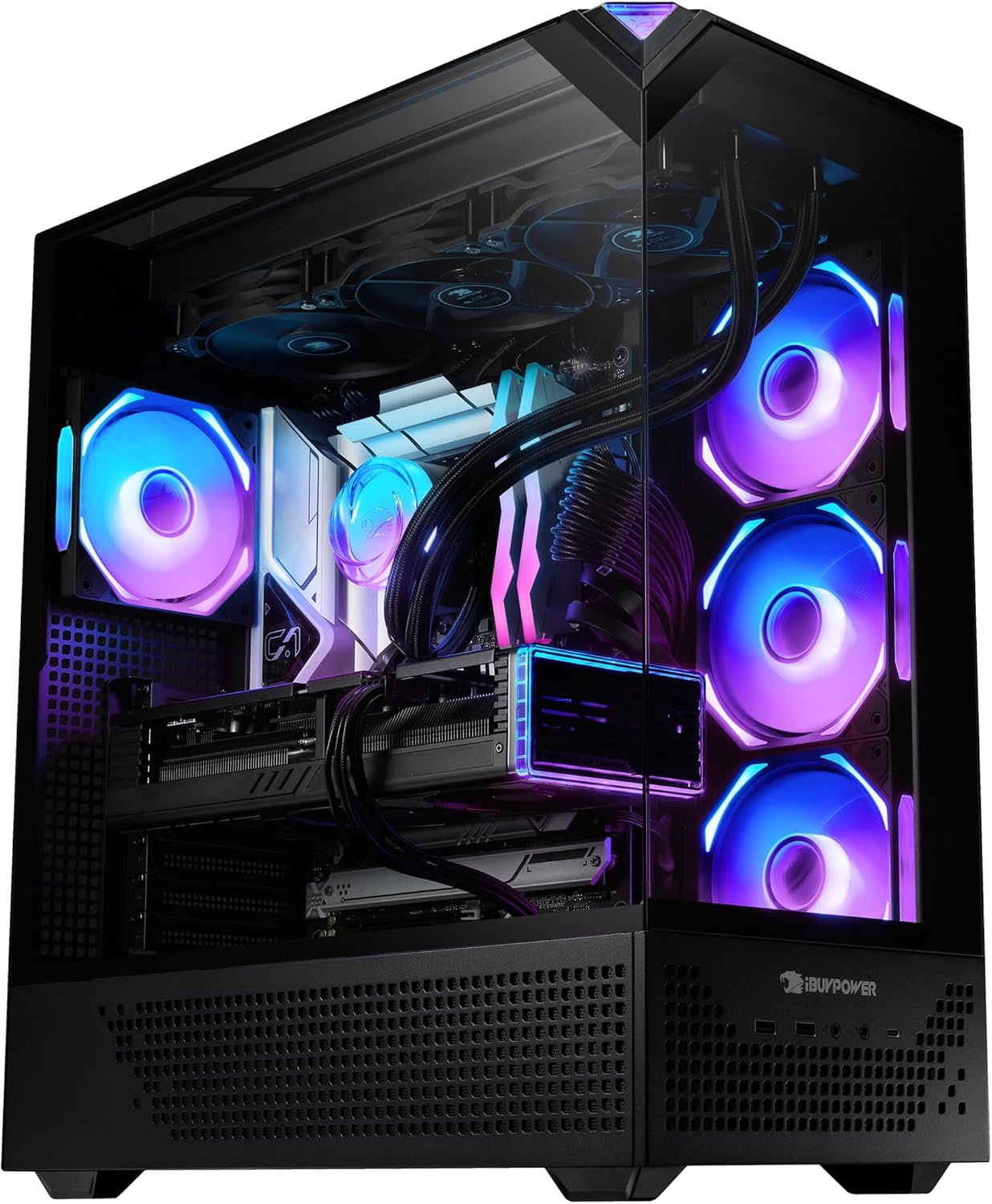 iBUYPOWER Element Pro Black Gaming PC Desktop Computer Intel Core i9 14900KF CPU, NVIDIA GeForce RTX 5070 12GB GPU, 32GB DDR5 RGB RAM, 2TB NVMe SSD, Windows 11 Home, Keyboard, Mouse - EPBI9N5701