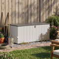 Aoxun 21 Cu.Ft Outdoor Storage Shed, Large Resin Storage Shed with Lid, Waterproof & UV-Resistant Patio Storage for Cushions, Garden Tools, and Pool Accessories (White)