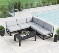 LayinSun Large Aluminum Patio Furniture Set, 6 Pieces Modern Outdoor Conversation Set Sectional Metal Sofa Set with Olefin Cushion
