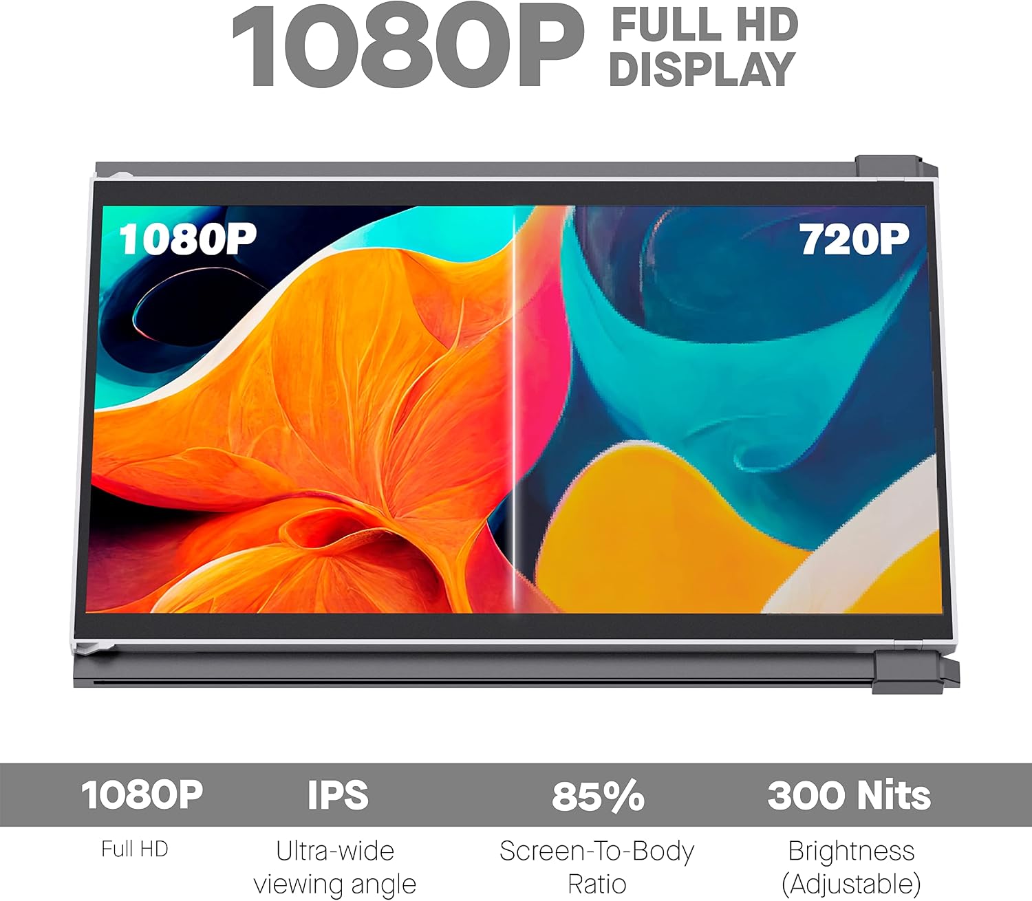 Mobile Pixels Duex Max Portable Monitor, The On-The-Go Dual-Screen Laptop Monitor, 14.1' Full HD IPS Display, USB A/Type-C, Plug and Play, Sleek Design