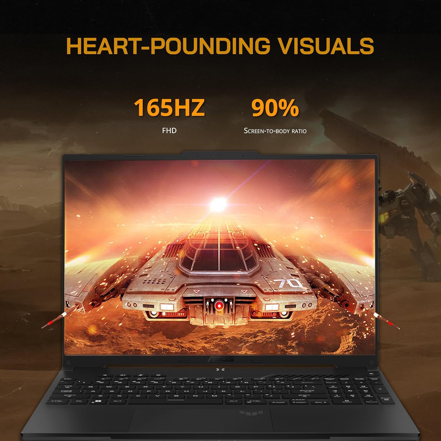 asus TUF A16 16'' FHD 165Hz Gaming Laptop, AMD Ryzen 7-7735HS, Radeon RX7600S V8G Graphics, 16GB DDR5 RAM, 512GB PCIe SSD, RGB Backlit Keyboard, Wi-Fi 6, HD Camera, Black, Win 11 Pro, 32GB USB Card