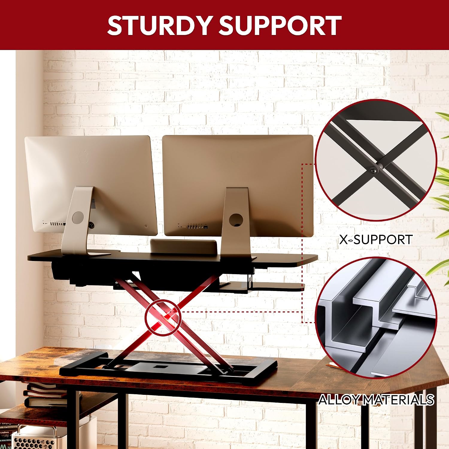 SANODESK 35' Electric Standing Desk Converter,Height Adjustable Riser for Office Home, Monitor and Laptop Workstation with Large Keyboard Tray, Black Color