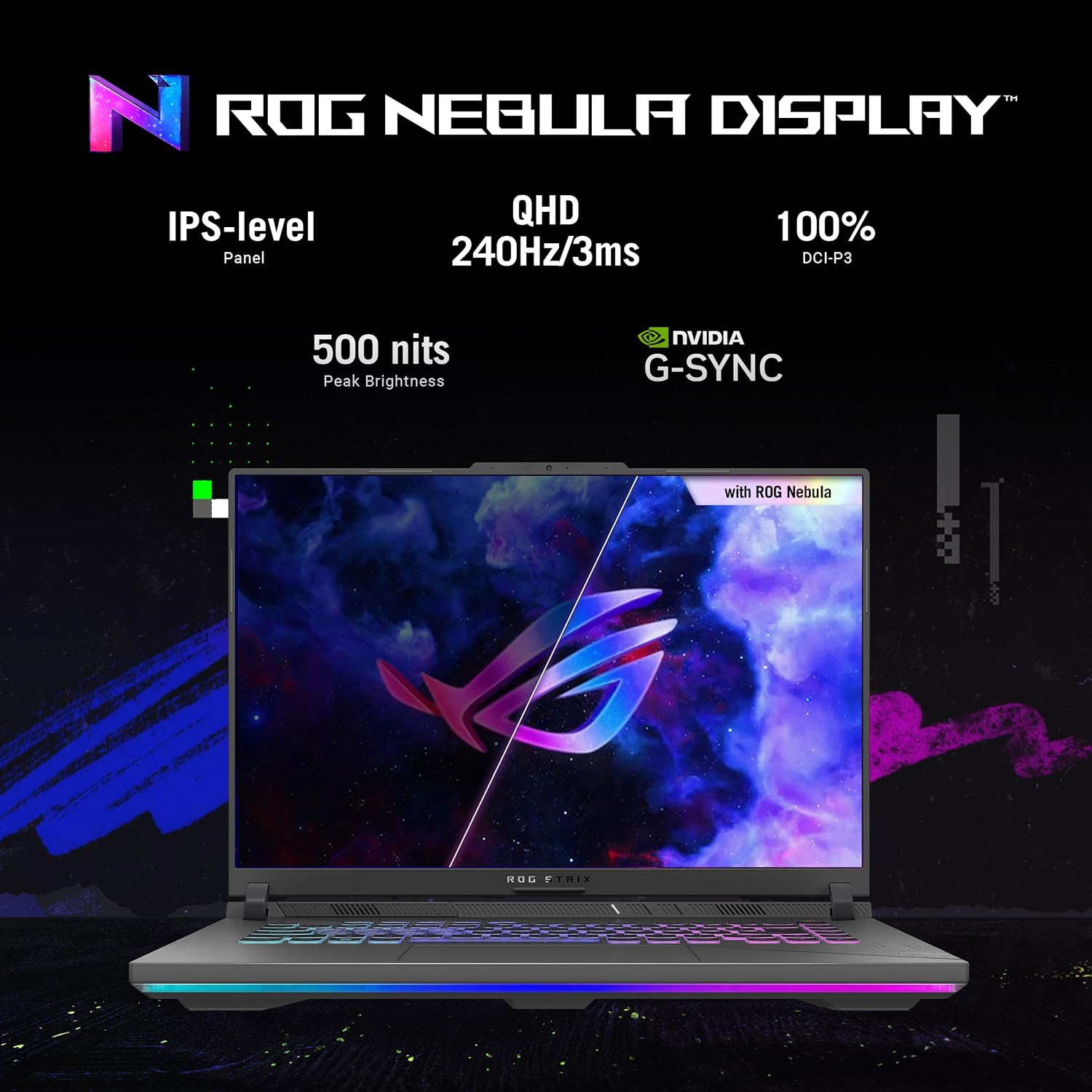 ASUS ROG Strix G17 (2023) Gaming Laptop, 17.3' QHD 240Hz, GeForce RTX 4070, AMD Ryzen 9 7945HX, 32GB DDR5, 1TB PCIe SSD, Wi-Fi 6E, Windows 11 Pro, Per-Key RGB Keyboard, G713PI-XS96