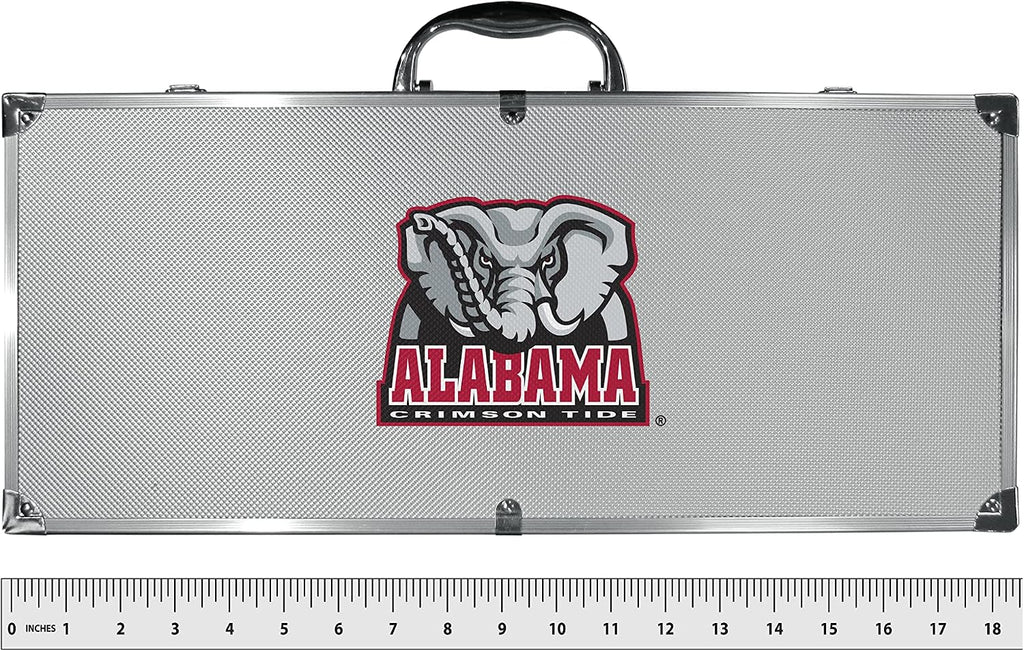 NCAA Siskiyou Sports Fan Shop Alabama Crimson Tide Steel Tailgater BBQ Set w/Case 8 piece Gray