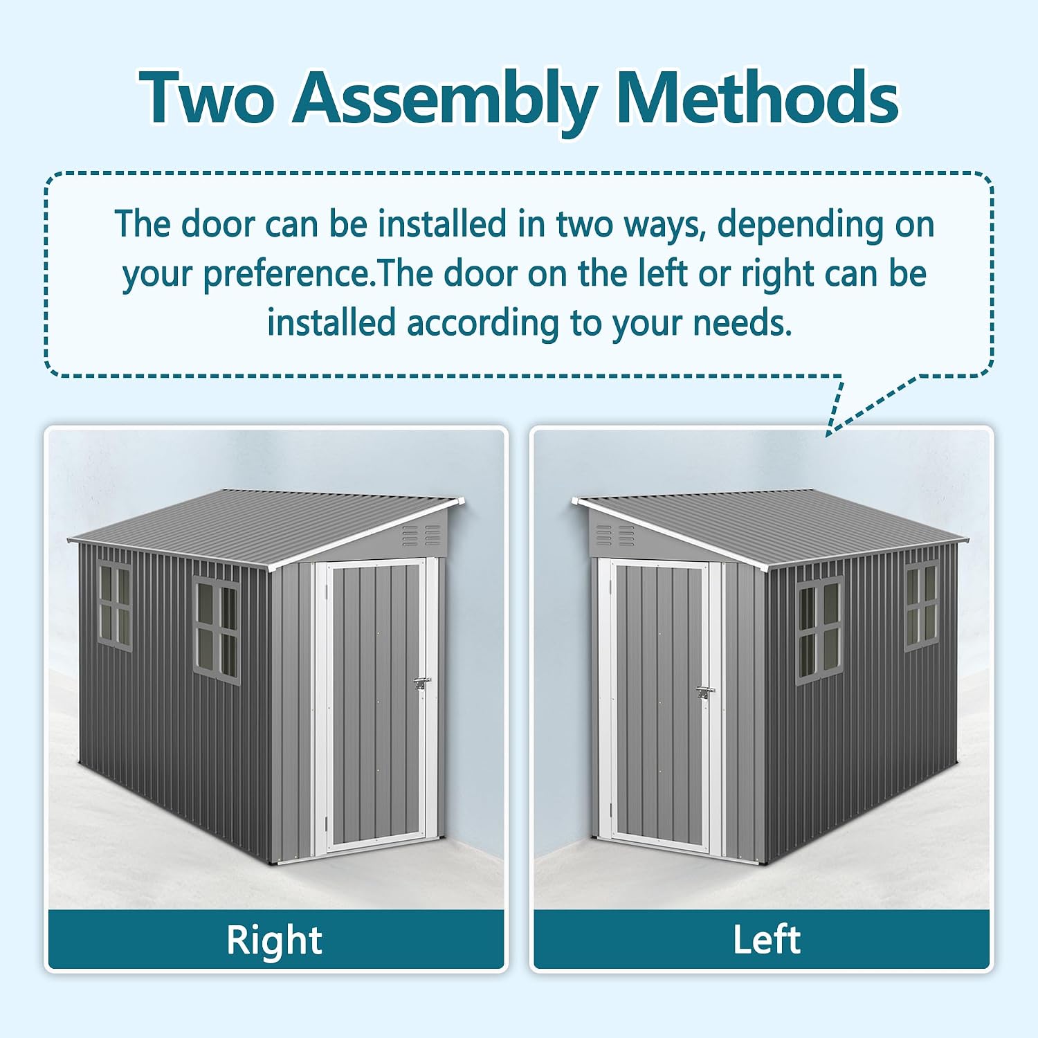 4x10FT Lean to Shed with Floor Frame & Windows, Metal Outdoor Storage Shed, Large Tool Shed for Garden Backyard Patio Storage,Outside Lean to Waterproof Shed, Gray
