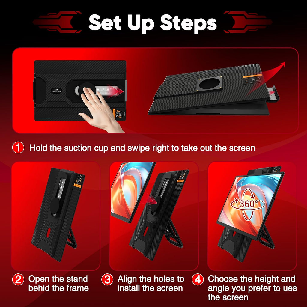 CIDETTY Laptop Screen Extender Portable Monitor, Dual 16.1' 1080P FHD IPS Screen, Detachable Monitor Extender for Laptop, Fit for 13-17' Laptops, Compatiable with Windows/Mac/Chrome/Android