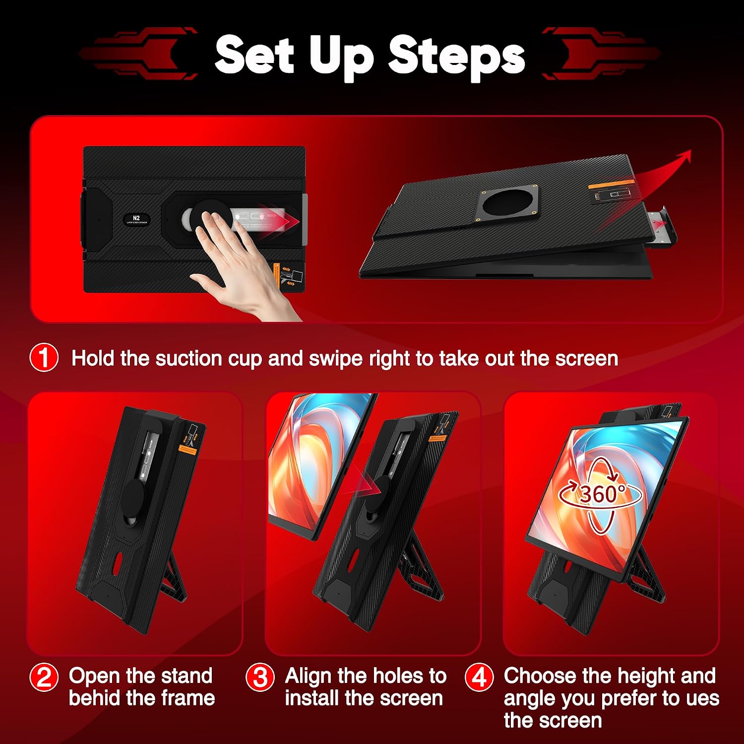CIDETTY Laptop Screen Extender Portable Monitor, Dual 16.1' 1080P FHD IPS Screen, Detachable Monitor Extender for Laptop, Fit for 13-17' Laptops, Compatiable with Windows/Mac/Chrome/Android