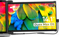 Duex Max Ds Mobile Pixels 14.1'' FHD 1080p Laptop Screen Extender, USB Type-C/HDMI Ports, Portable Mobile Monitor for 14'' to 17 Inch Laptops, Compatible with Mac/Windows/Android/Switch