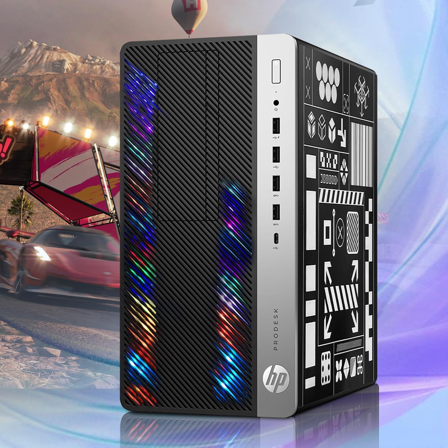 HP RGB Gaming Desktop Computer, Intel Quad Core I5-6500, Radeon RX 550 4G, 16GB DDR4, 1T SSD + 3T HDD, RGB Keyboard & Mouse, 600M WiFi & Bluetooth, Windows 11 (Renewed)
