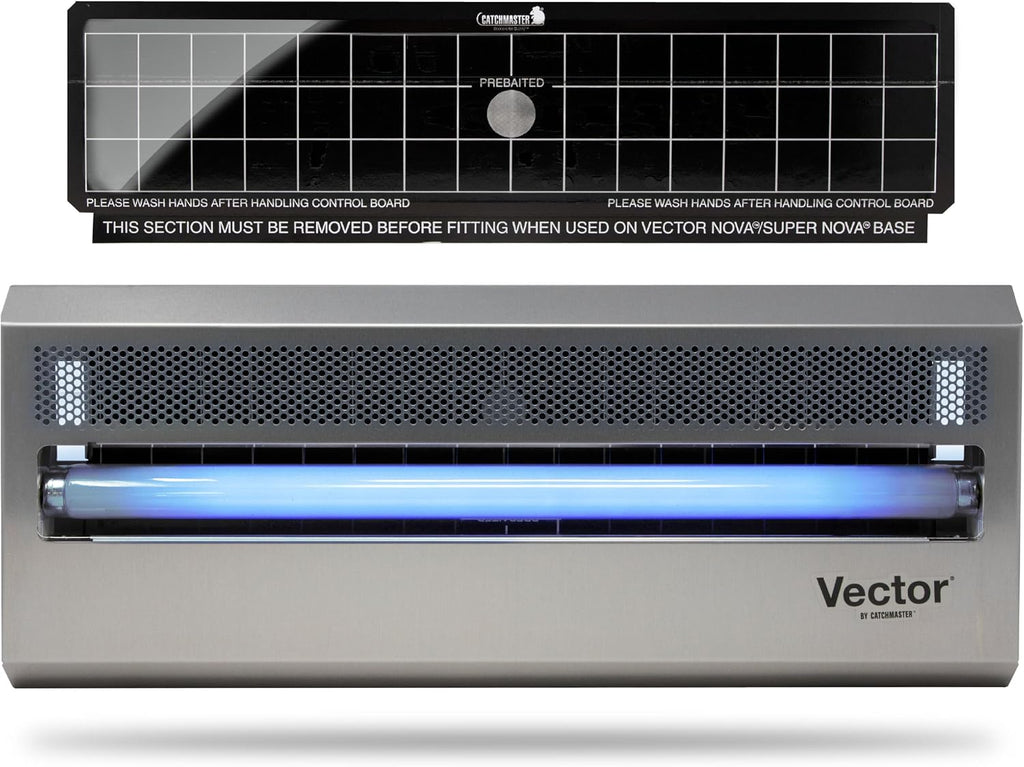 Catchmaster Vector 15 Silver, 800 sq. ft. Catch Radius, UV Light Fly Traps Indoor for Home, Gnat Traps for House Indoor, Electric UV Lamp Insect & Mosquito Killer, Bug Light for Kitchen, Shed, Garage
