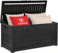 YITAHOME 120 Gallon Outdoor Storage Deck Box, Large Resin Patio Storage Box with Slide-Locking Lid, 53'L 2-Person Bench Seat for Outdoor Pillows, Garden Tools & Pool-Supplies, Waterproof (Black)