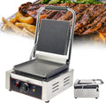 Commercial Sandwich Grill, Contact Grill Single-plate Platen Grill Countertop Sandwich Press W/Tempe Control 50-300℃,for Home Or Restaurant Use (Smooth)