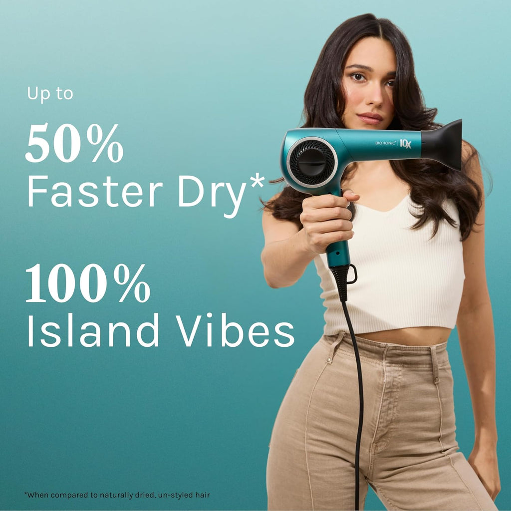Bio Ionic 10X Ultralight Speed Hair Dryer, Blow Dryer with Adjustable Heat & Speed, Memory Function, Professional Hair Styling Tool for Fast, Frizz-Free Hairstyles