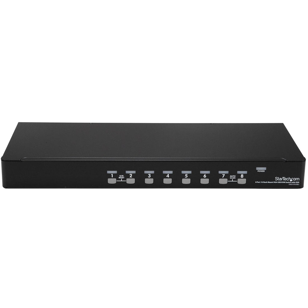 StarTech.com 8 Port 1U Rackmount USB KVM Switch Kit with OSD and Cables - Rack mount KVM - VGA KVM Switch - 8 Port KVM Switch, TAA (SV831DUSBUK)