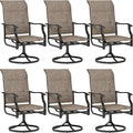 Sophia & William Outdoor Patio Swivel Dining Chairs Set of 6, High Back Padded Patio Dining Chairs, All Weather Textilene Mesh Fabric for Backyard, Poolside, Balcony and Garden