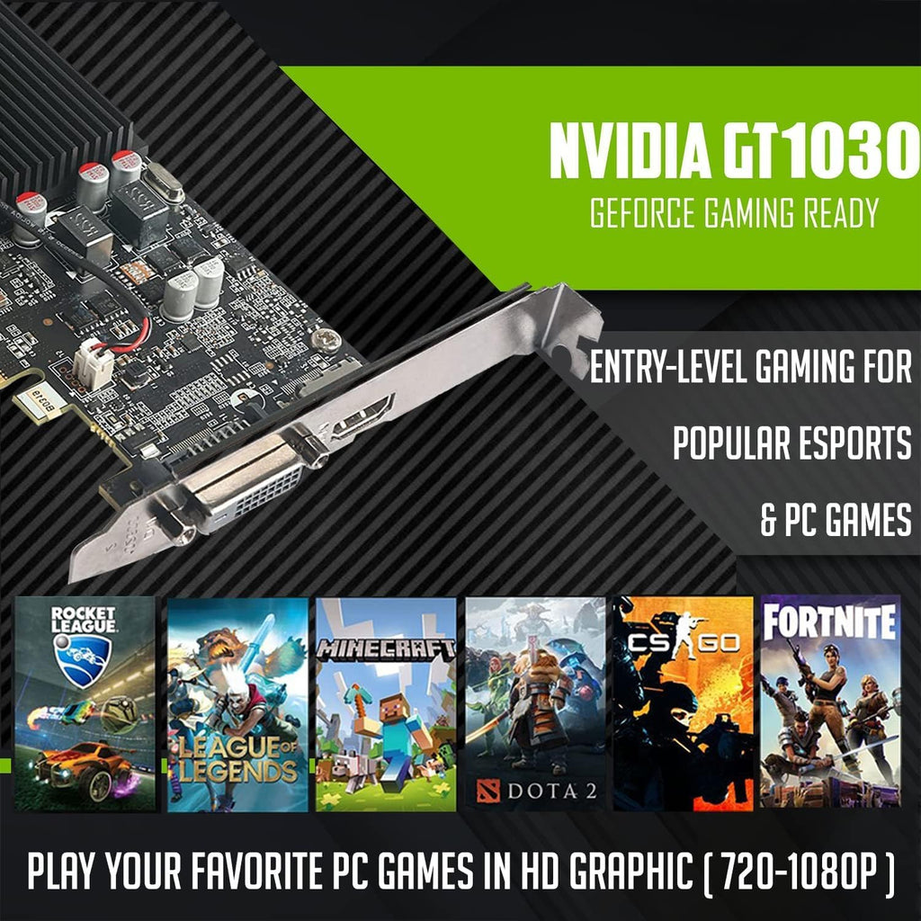 Dell Desktop PC Gaming Bundle - Core i7, 16GB RAM, 1TB SSD, 24-inch Monitor, GT 1030, RGB Keyboard with AI-Enhanced Copilot Key and Mouse, RGB Headphone, Webcam, Wi-Fi, Windows 11 Pro(Renewed)