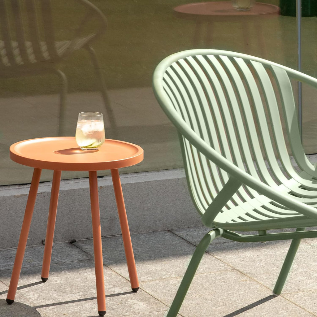 Werph Patio Furniture Set, 3 Pieces Outdoor Furniture with Bistro Orange Table and Green Chairs Set of 2, Outdoor Patio Set with Porch Chairs and Table, Deck Conversation Set for Garden Poolside