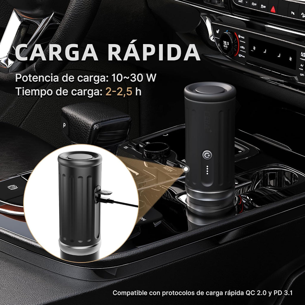 CERA+ Portable Espresso Machine 5-8 Cups per Charge, Self-Heating 20 Bar， NS Pods & Ground Coffee, Epresso Electric Travel Coffee Maker for Outing, Working, Camping