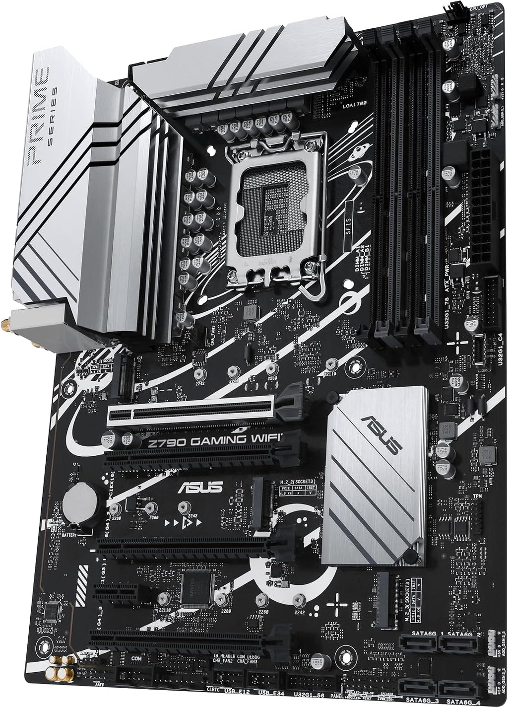 ASUS Z790 GAMING WIFI7 (LGA 1700) ATX motherboard with PCIe 5.0, three M.2 slots, 14+1 DrMOS, DDR5, Realtek 1Gb LAN, HDMI TM, USB 3.2 Gen 2x2 Type-C, front USB 3.2 Gen 1 Type-C, Thunderbolt, Aura Sync