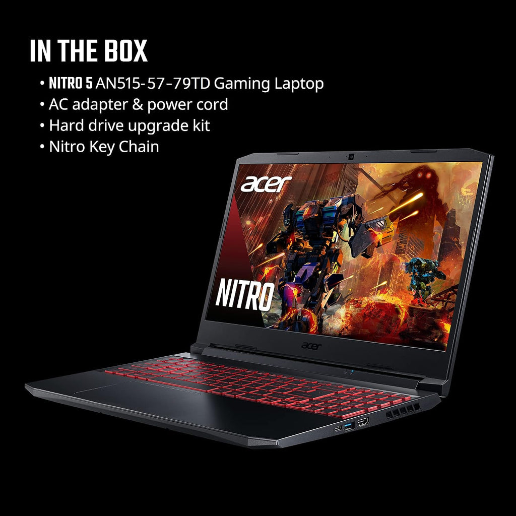 Acer Nitro 5 AN515-57-79TD Gaming Laptop | Intel Core i7-11800H | NVIDIA GeForce RTX 3050 Ti Laptop GPU | 15.6' FHD 144Hz IPS Display | 8GB DDR4 | 512GB NVMe SSD | Killer Wi-Fi 6 | Backlit Keyboard